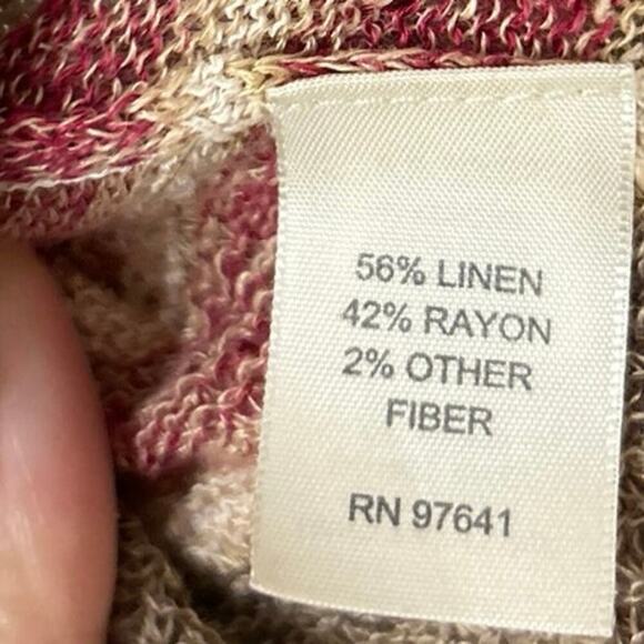 J.JILL Linen Blend Button Front Lightweight Striped Cardigan Sweater Size XL - Picture 8 of 9